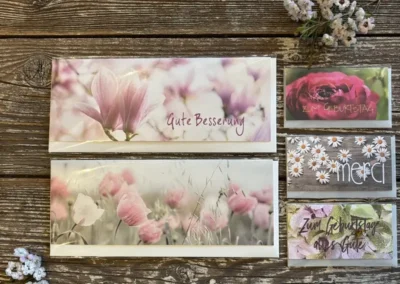 Lange Faltkarte mit Kuvert / Mini Karte mit Kuvert